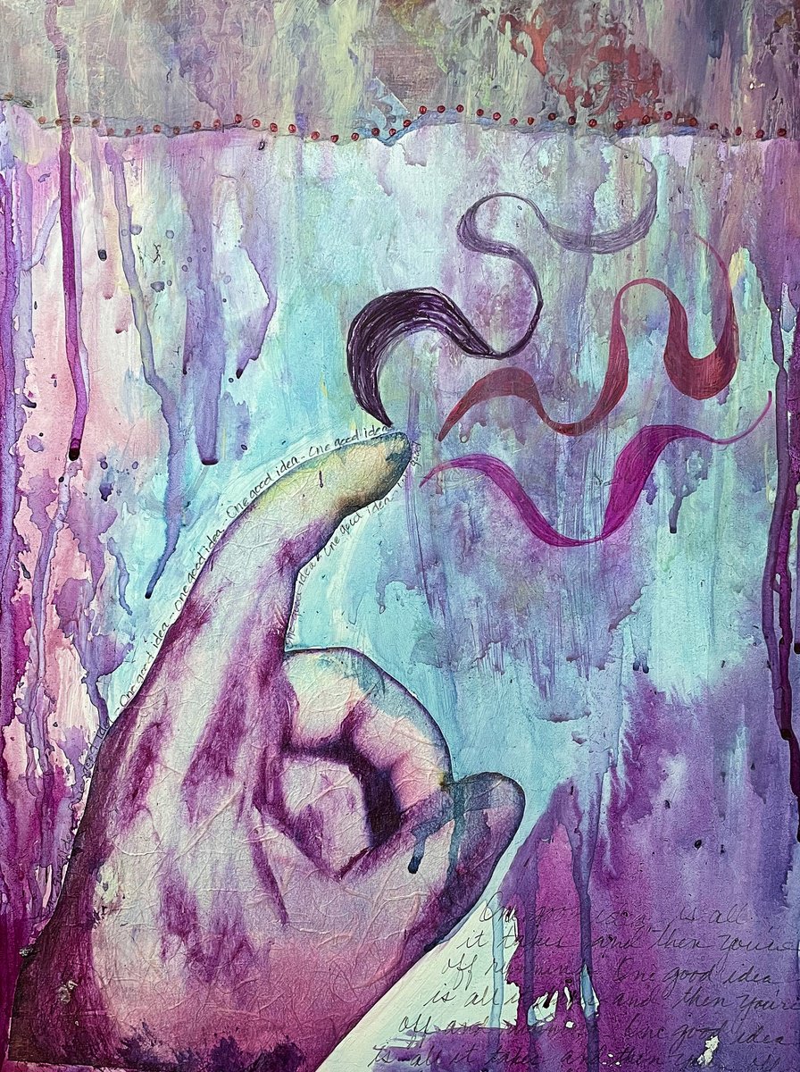 Organic Abstract Painting By Shelli Finch, 12 X 16", One Good Idea, Original Artwork