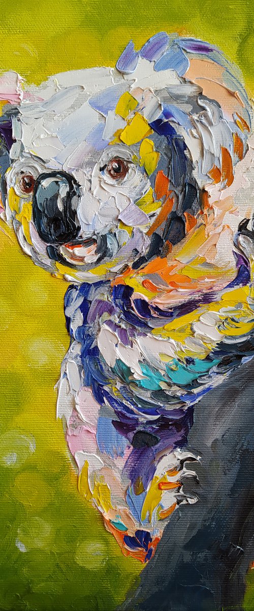 Australian koala - oil painting, Australia, koala, koala oil painting, animals, koala art by Anastasia Kozorez