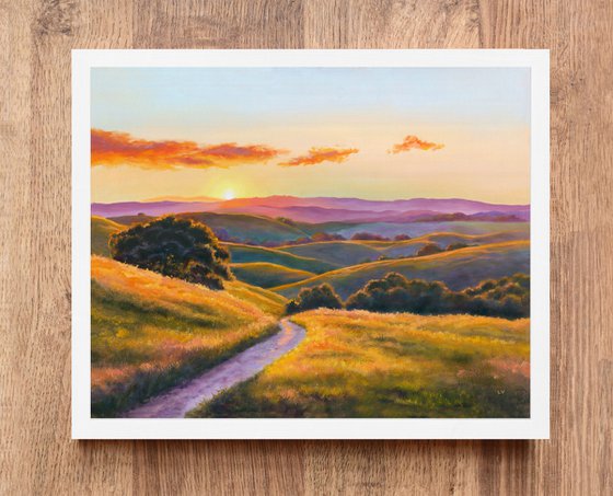California hills at sunset