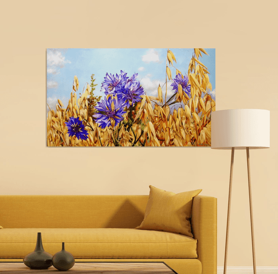 Cornflowers in Ukrainian Field