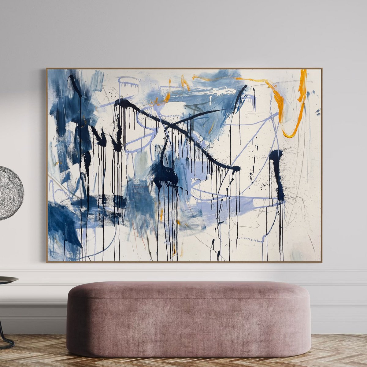 Abstract Landscape Acrylic Painting By Cheryl Harrison, 67 X 47, Looking For Light, Original Artwork