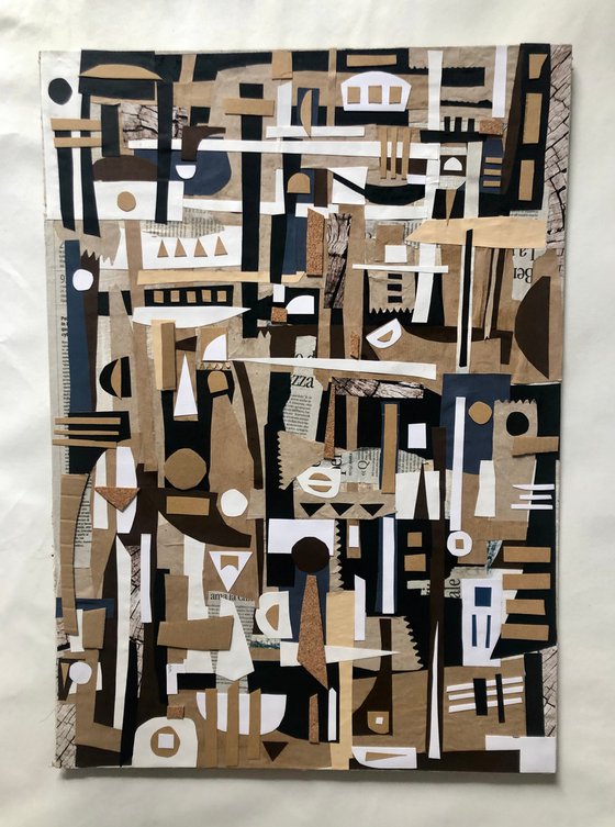 Abstract composition. Original Collage Art