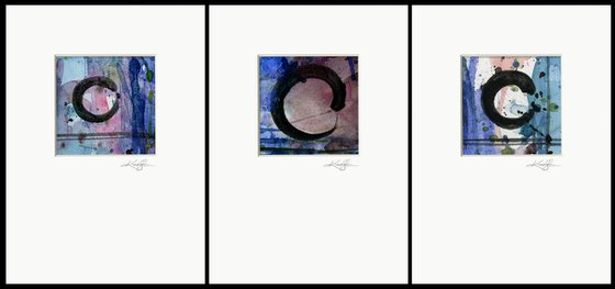 Enso Of Zen Collection 8 - 3 Abstract Zen Circle paintings by Kathy Morton Stanion