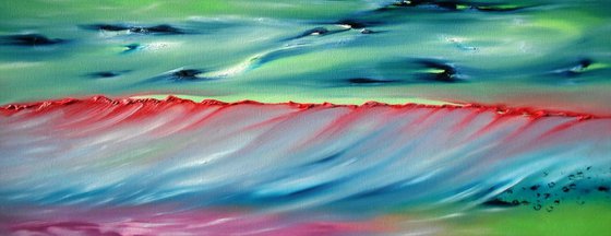 Sense of time - 100x40 cm,  Original abstract painting, oil on canvas