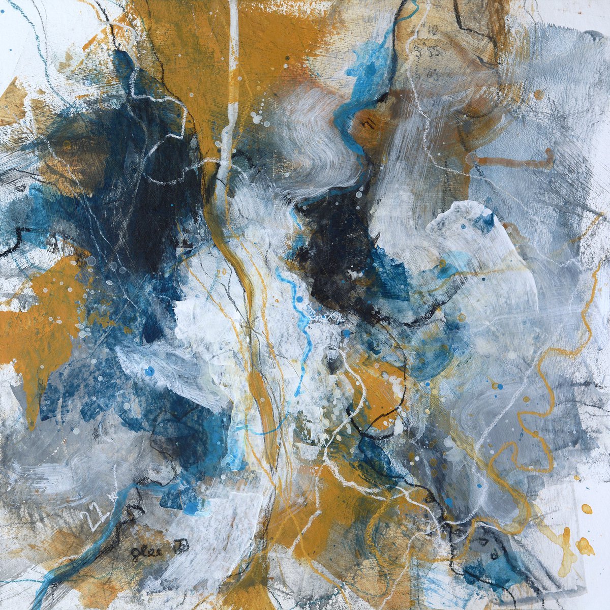 Expressive Landscape Painting By Benedicte Gele, 12 X 12, Path, Original Artwork