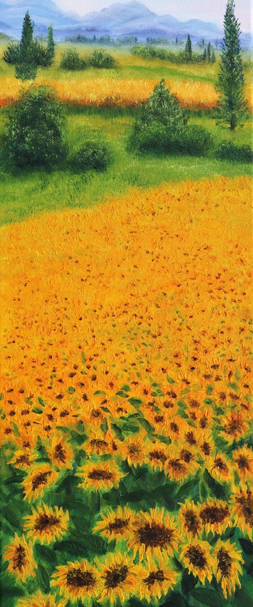 Sunflowers field in Tuscany by Ludmilla Ukrow
