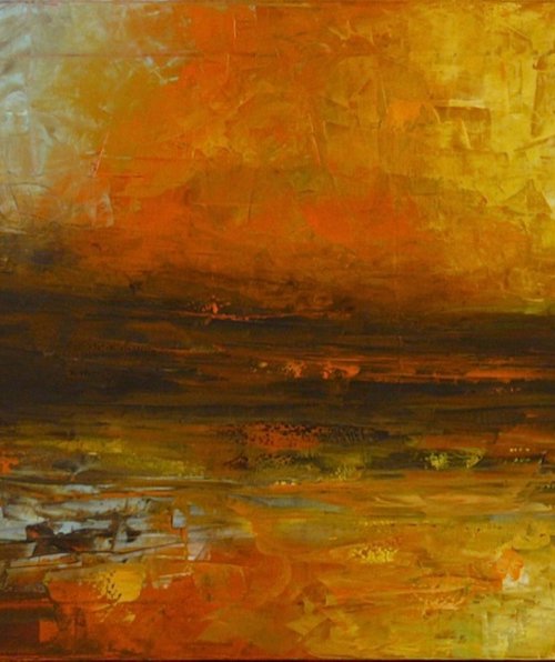 Devoted Shore  (Large Seascape, 120x60cm) by Kalpana Soanes