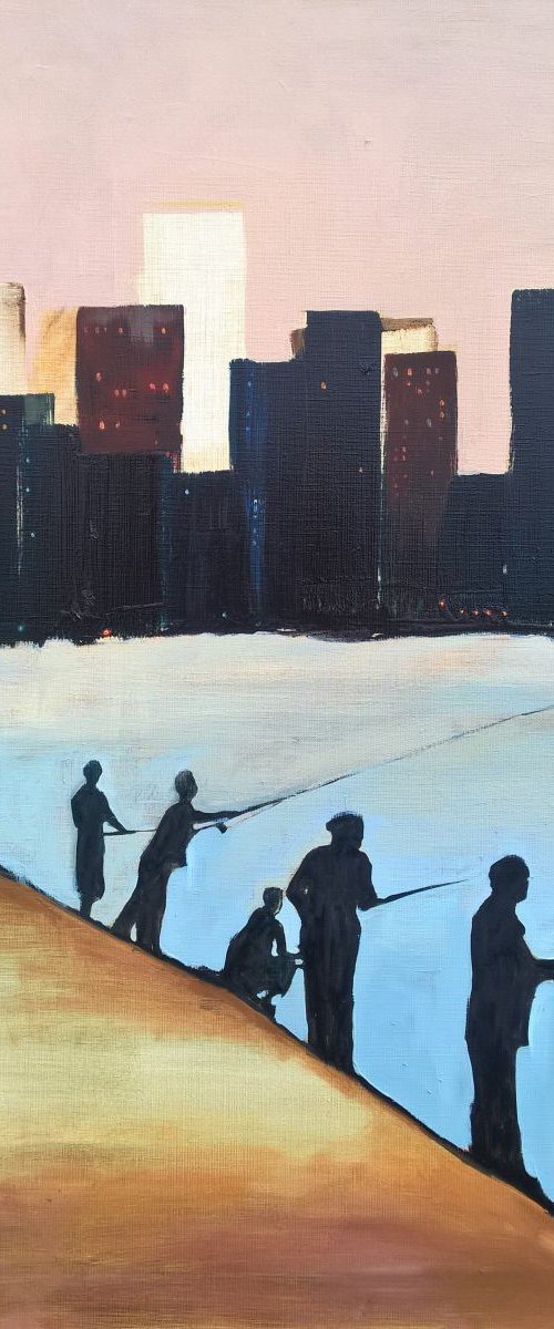 golden Massachusetts fishing by Romuald Mulk Musiolik