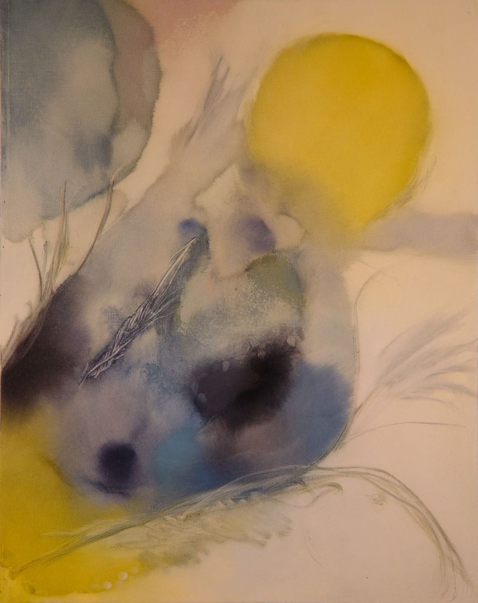 Abstract Oil Painting By Frederic Belaubre, 29 X 36, Metafigure #50, 73X92 Cm, Original Artwork