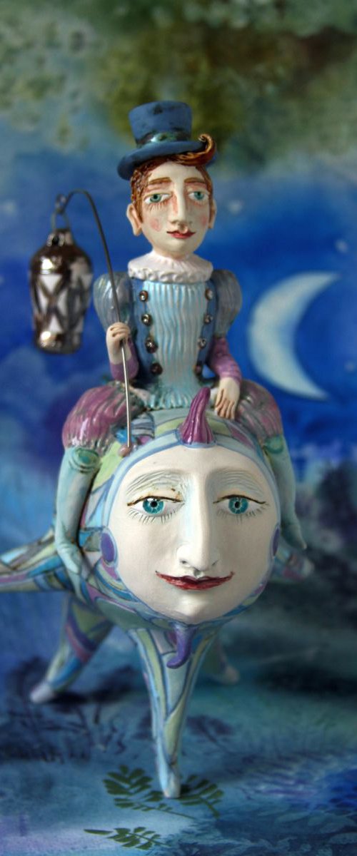 Deep sea ride with latimeria. Sculpture by Elya Yalonetski, 2018 by Elya Yalonetski