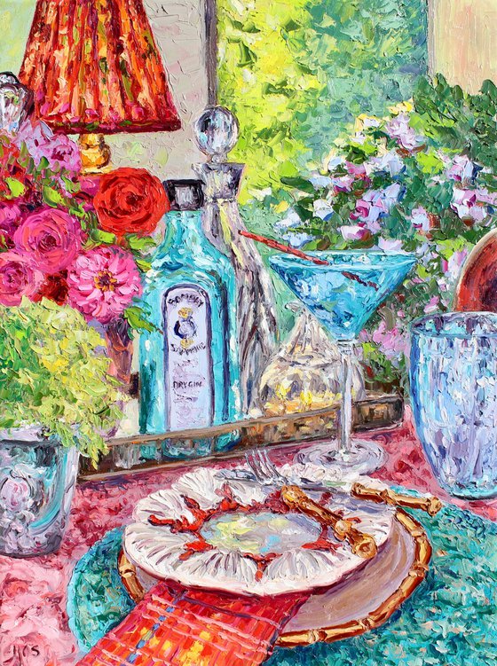 Sunlit Sapphire And Zinnias