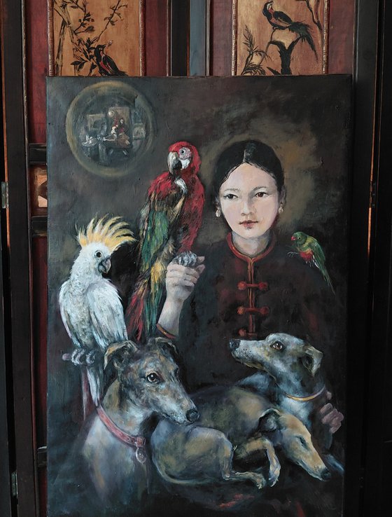 Chinese woman with her animals