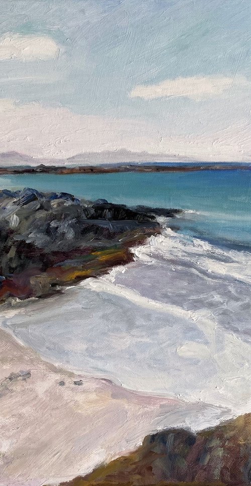 Sandy Beach in Scotland. British Impressionism Contemporary Home Decor. by Jackie Smith