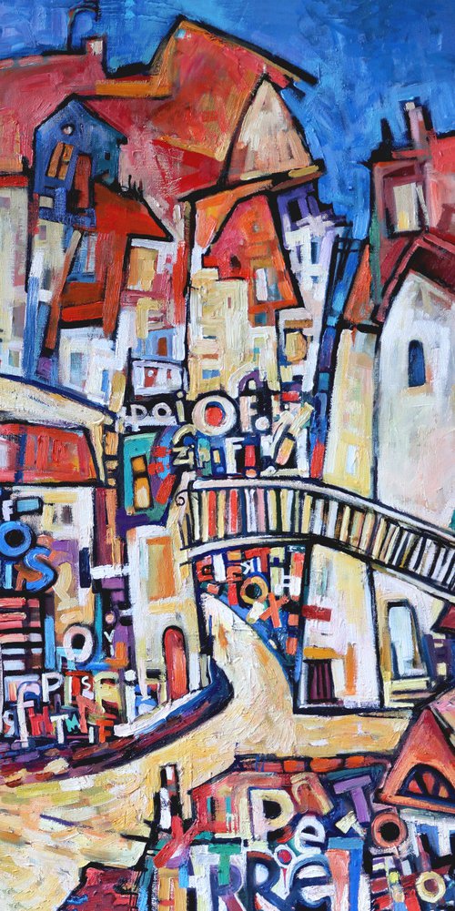 Old city, night and graffiti. by Nikifor Swiristuhin