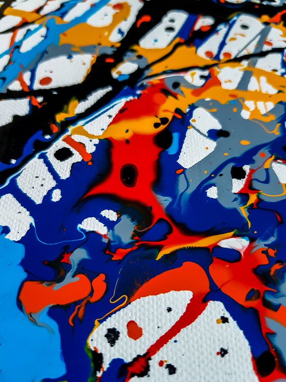 - Samick - (W)120x(H)96 cm. Style of JACKSON POLLOCK. Abstract Expressionism Painting