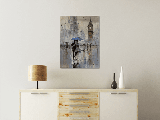 Big Ben's Rainy Kiss. London.