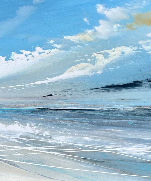 Mackerel Sky small seascape by Jane Skingley