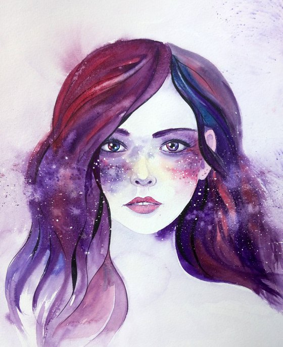Stars are Freckles of the Galaxy - Portrait of a Girl - Space - Universe -  Stars - Milky Way