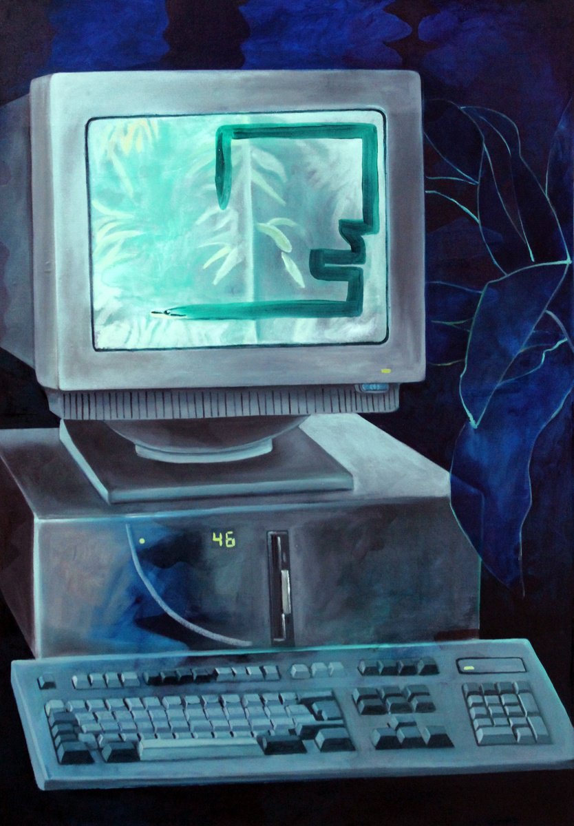 Surrealistic Still Life Oil Painting By Ben Stephenson, 29 X 41, Windows 95, Original Artwork
