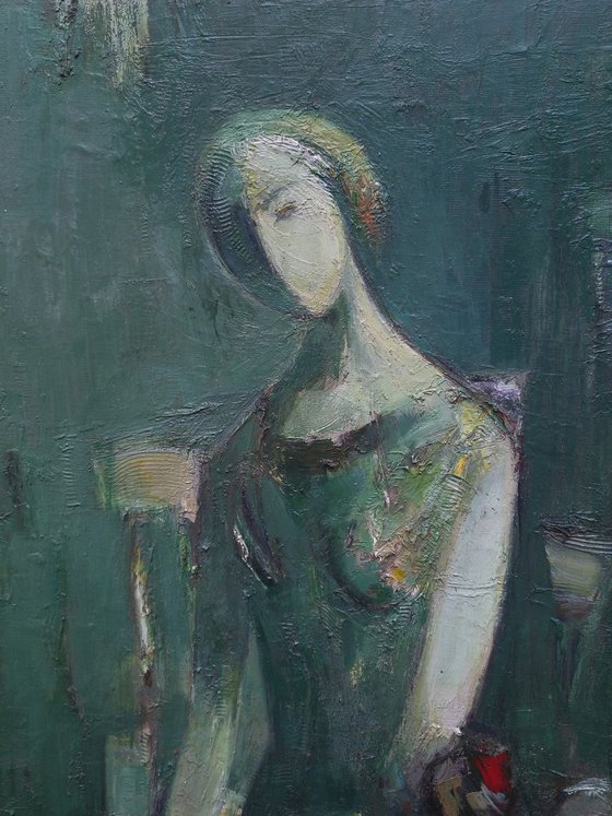 Woman portrait(50x60cm, oil painting, ready to hang)
