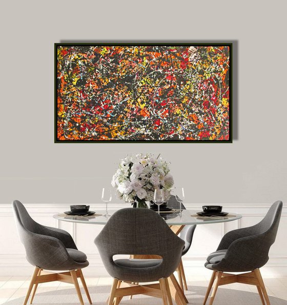 CONVEERGENCE 13, Pollock style, Framed