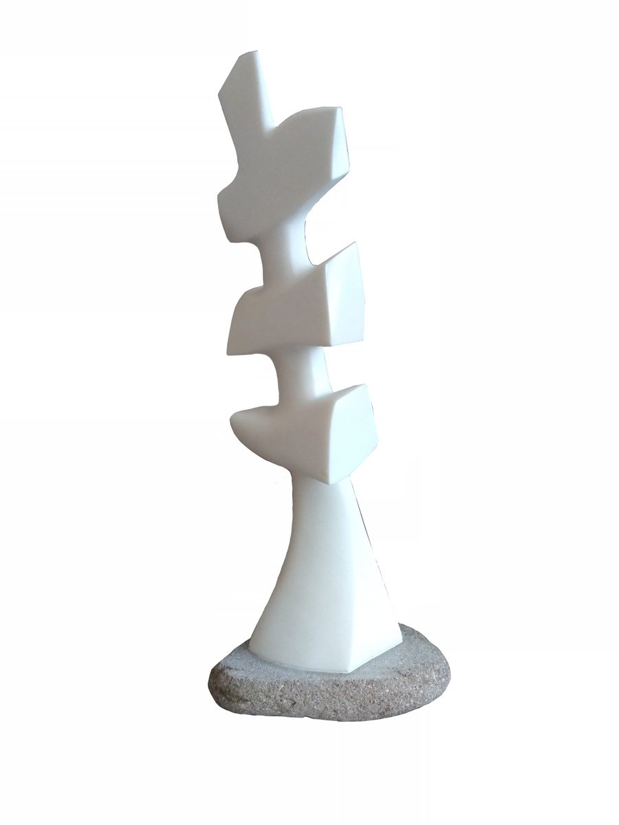 Impressionistic Botanical Stone Sculpture By Rasho Mitev, 7 X 20", "Bole", Original Artwork