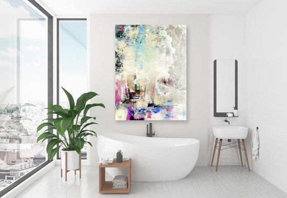 Forever Yours - Large Abstract Painting by Kathy Morton Stanion