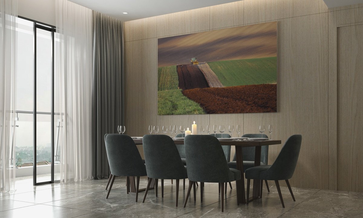 Photorealistic Landscape Photograph By Pavel Oskin, 35 X 24", Birds, Original Artwork