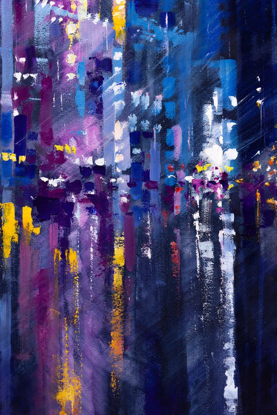 ABSTRACT CITYSCAPE. " Reflection of the night city"