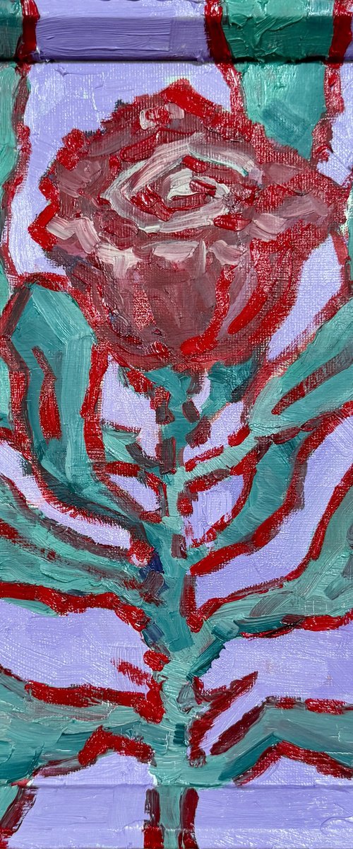 Red flower on violet | framed by Ekaterina Dutkevich