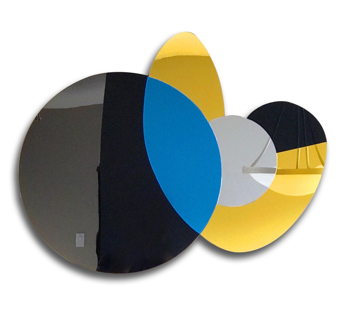 Geometric Abstract Collage By Dong Su, 24 X 18, Acrylic Mirror Wall Deco, Original Artwork