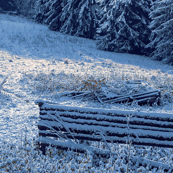 First snow in the mountains.