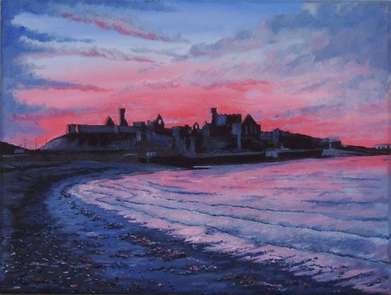 Sunset Peel Castle - Isle of Man