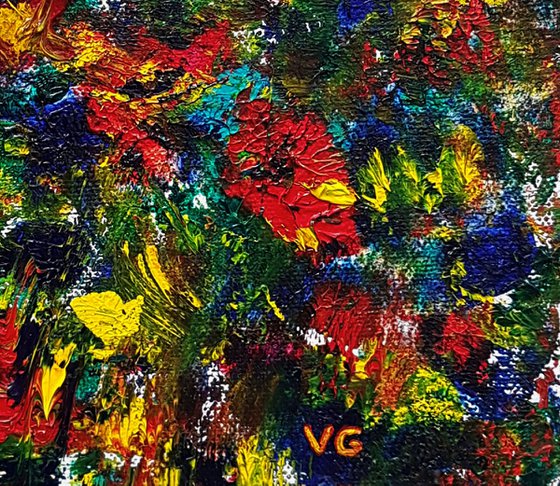 "Color Obsession" Abstract Oil Painting.