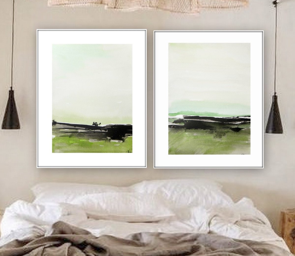 Impressionistic Animal Watercolour By Nadia Moniatis, 8 X 12", Landscape, Original Artwork