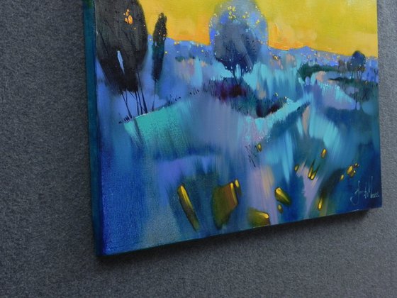 "Fireflies" Original art Oil on canvas