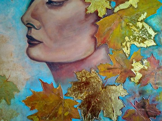 Autumn dreams, 50x60 cm, ready to hang.