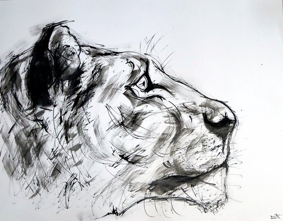 LIONNE, EXPRESSIVE INK drawing