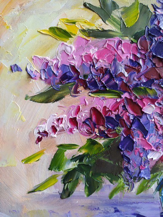 Spring sketch - oil painting, lilac, lilac bouquet, flowers, flowers oil painting, lilac flowers, gift for wedding, spring