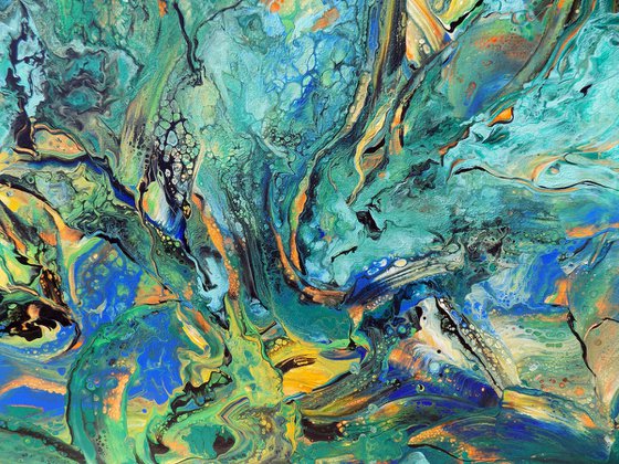 Tropical - extra large modern abstract painting art