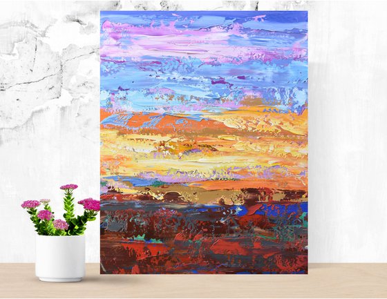 Gold Sunset - Palette Knife Abstract Landscape