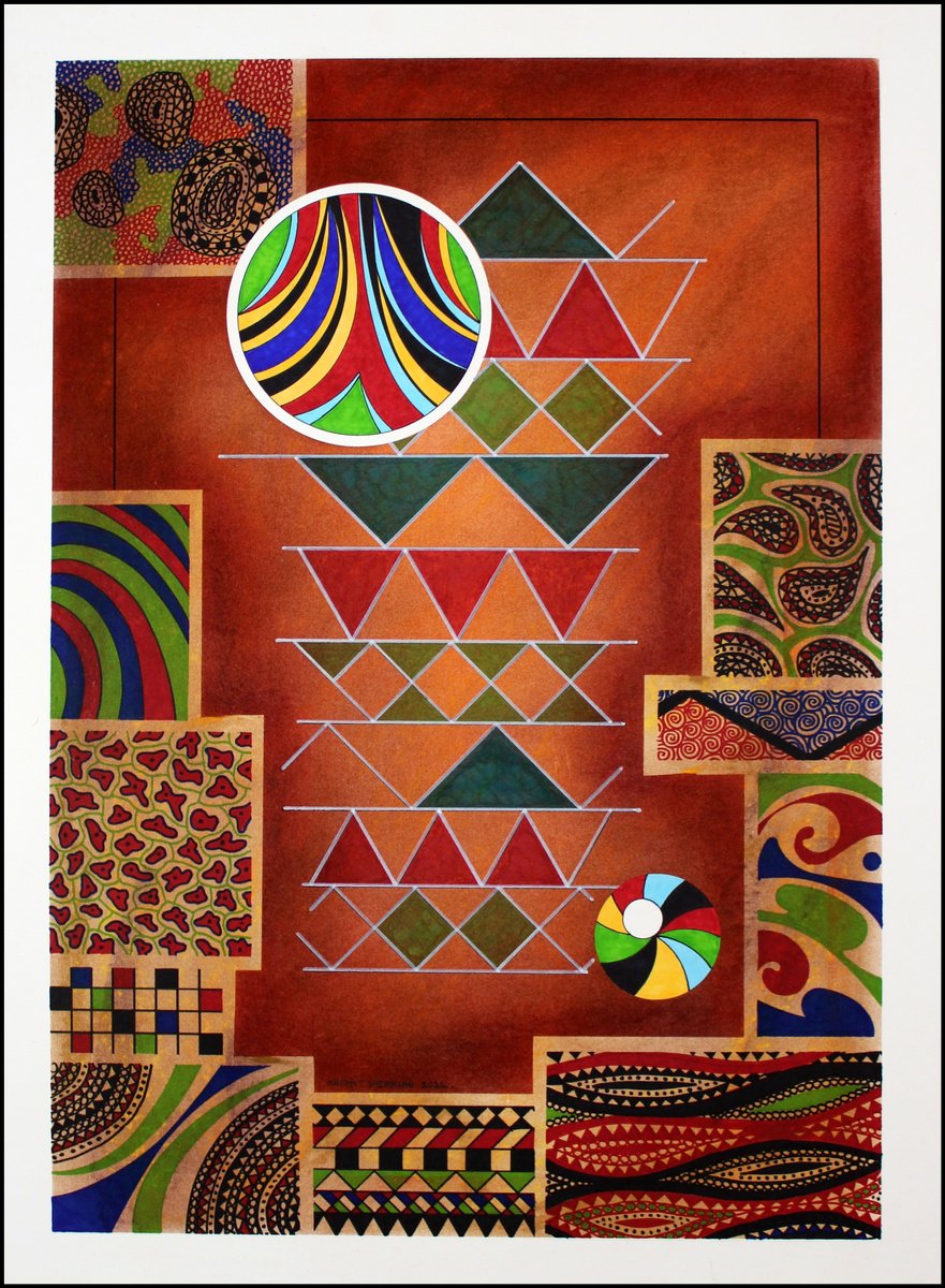 Abstract Pastel Drawing By Knight Sherring, 22 X 30", Untitled., Original Artwork