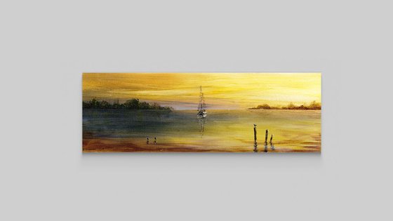 Sail. Acrylic painting 60cm*20cm