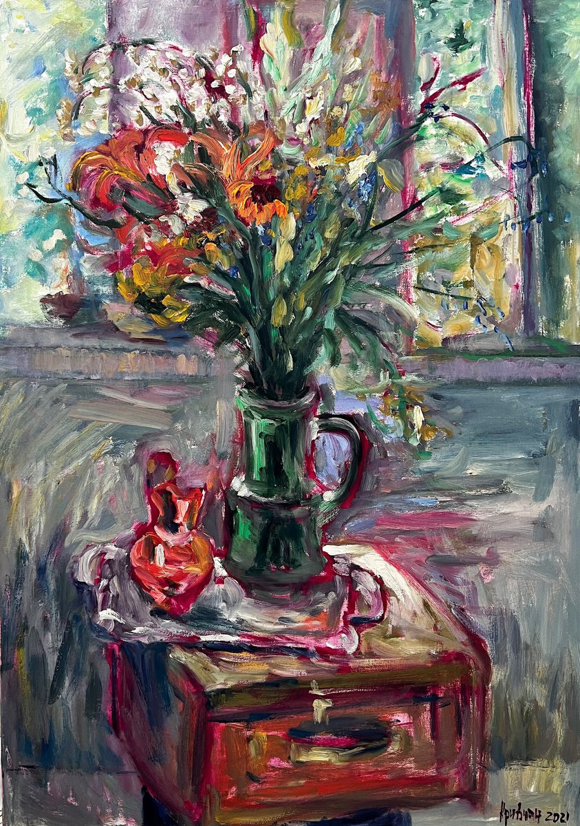 Still life with flowers by Kateryna Krivchach