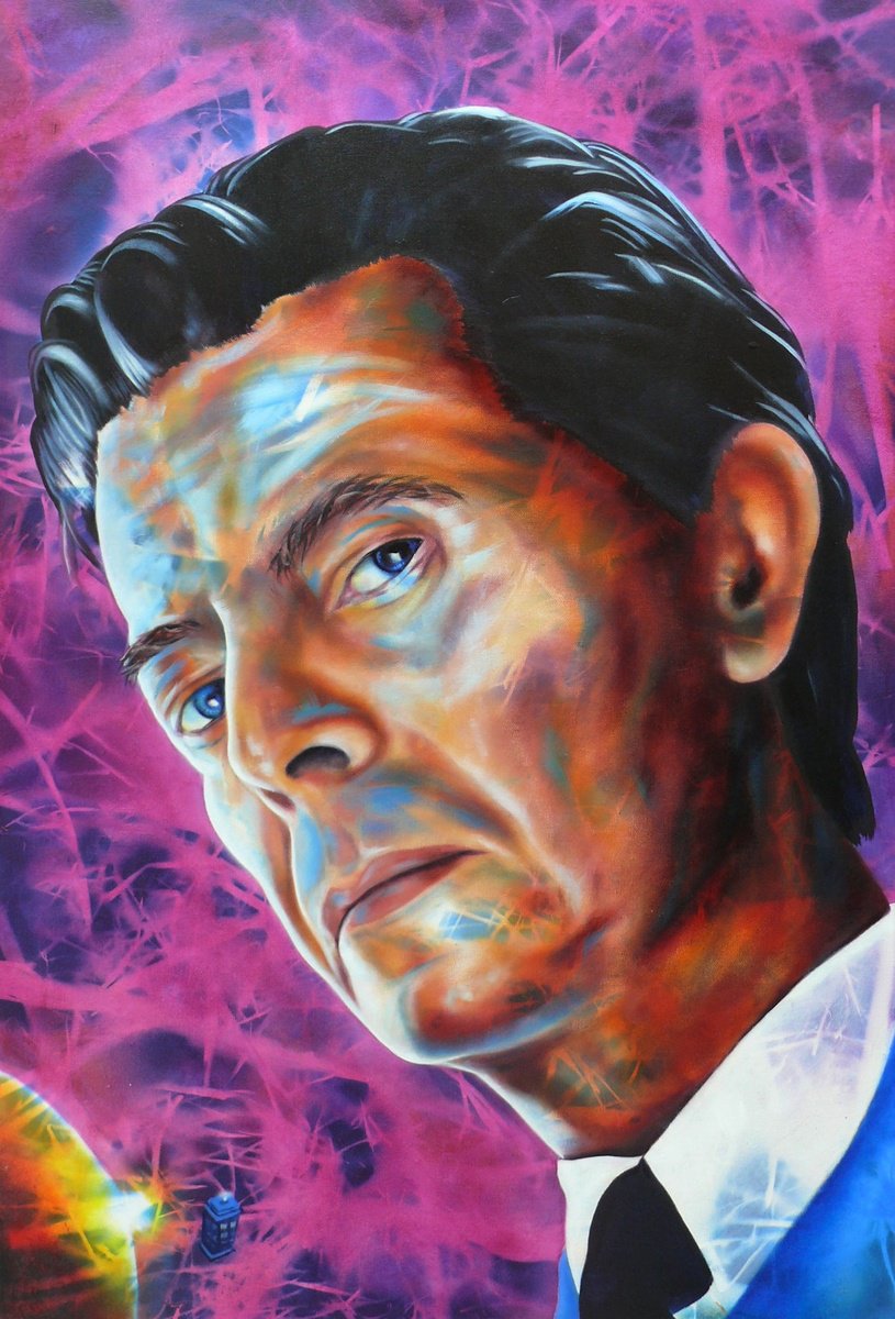 Expressive Portrait Oil Painting By Mark Antony Skirving, 24 X 36", Timelord, Original Artwork
