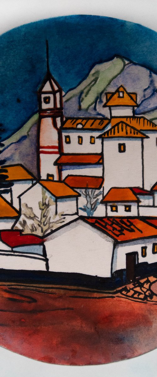 Winter town landscape by Kateryna Bortsova