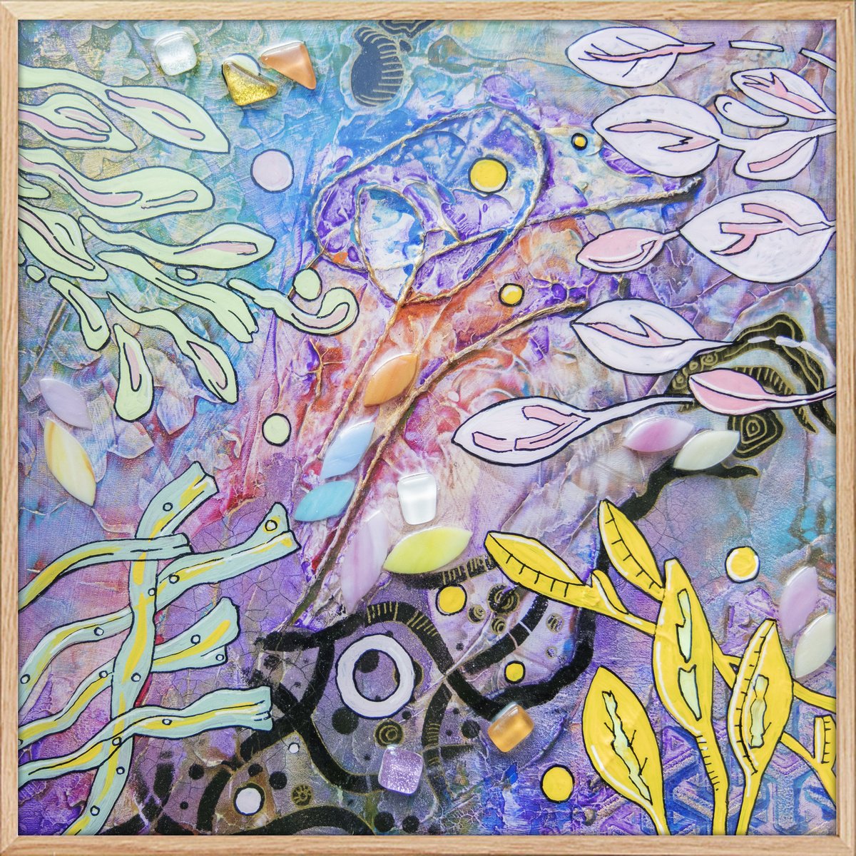 Organic Abstract Painting By Ariadna De Raadt, 13 X 13, Forgotten World 2, Original Artwork