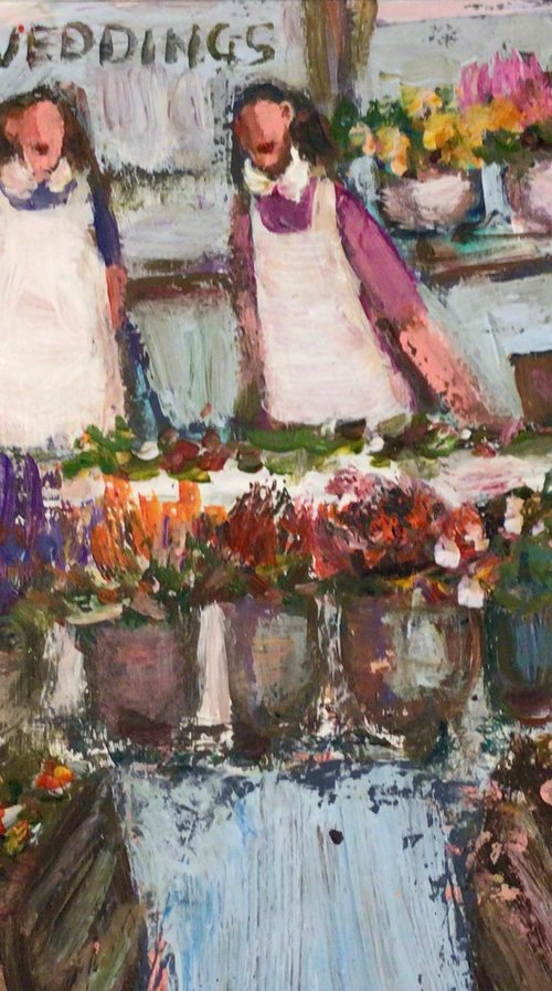 GIRLS IN THE FLOWER SHOP by Roma Mountjoy