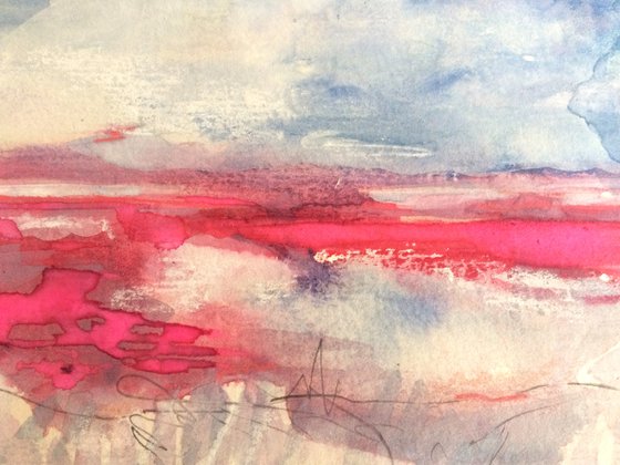 Pink Waters I Landscape I Seascape