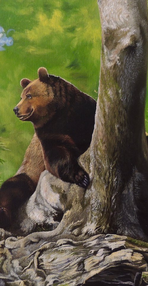 Bear in forest by Kakajan Charyyev